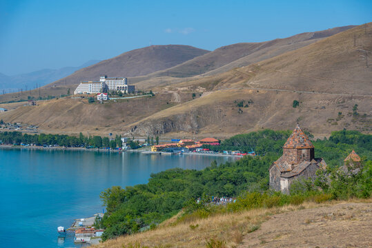 Sunny day at Sevanavank church in Armenia