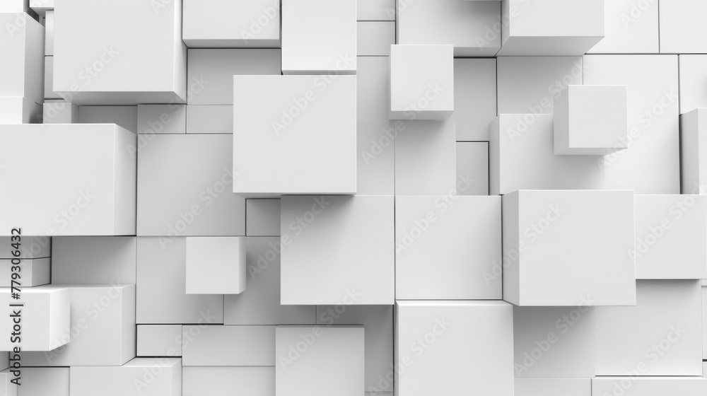 Poster abstract illustration featuring an intricate square 3d pattern
