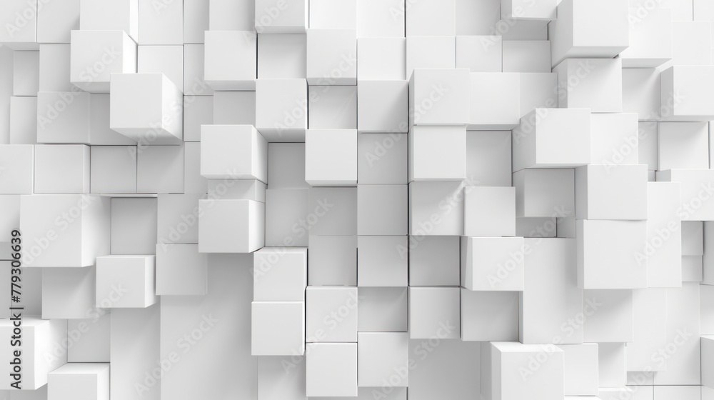 Poster abstract illustration featuring an intricate square 3d pattern