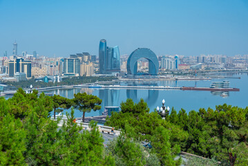 Cityscape of Baku during a sunny day in Azerbaijan