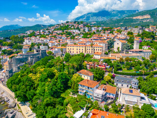Aerial view of Herceg Novi in Montenegro