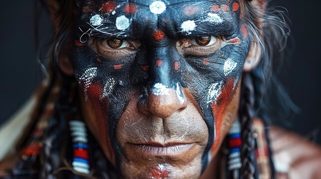 Native American Man Showcasing Braided Hairstyle