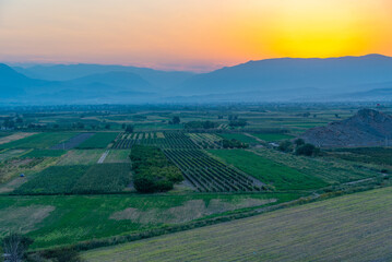 Fototapeta premium Sunrise view of Ararat plain in Armenia