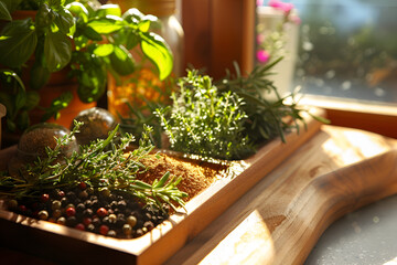 SUNLIGHT BACKGROUND HERBS