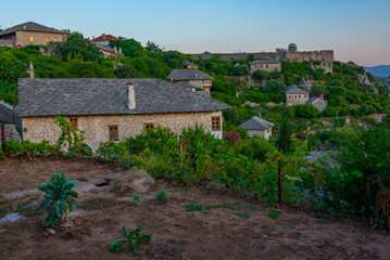 Fototapeta premium Sunset view of Pocitelj village in Bosnia and Herzegovina