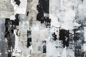 Abstract of white and grey, Old posters newspaper grunge textures and backgrounds - perfect background with space for text or image