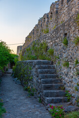 Sunset view of Pocitelj village in Bosnia and Herzegovina