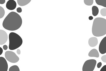 モノクロの流体が並んだフレームイラスト