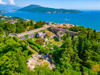 Obraz premium Panorama of Herceg Novi with Spanish fortress, Montenegro