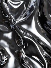 Black and white dynamic fluid art - An artistic and dynamic representation of black and white fluid art with a central convergence