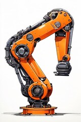 Automation concept smart factory. Robot Arm manipulator at the factory.