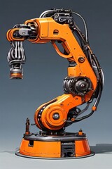 Fototapeta premium Automation concept smart factory. Robot Arm manipulator at the factory.