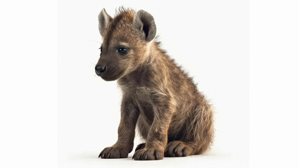 Fototapeta premium Hyena, Hyenas, Hyena Cub on White Background