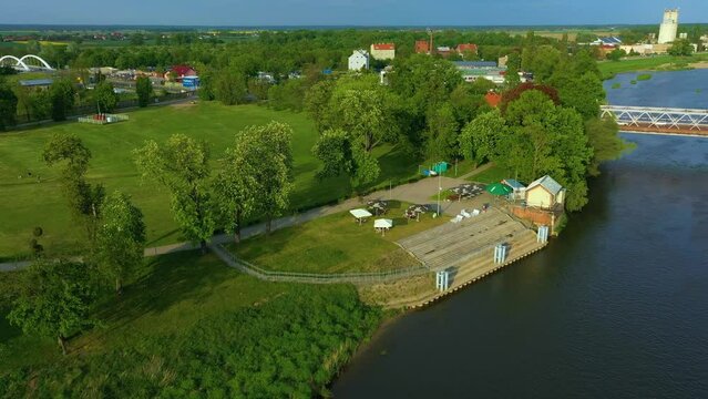 River Harbor Odra Brzeg Przystan Aerial View Poland