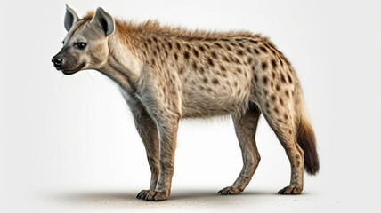 Hyena, Hyenas, Hyena Cub on White Background - obrazy, fototapety, plakaty