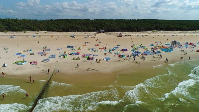 Beach Baltic Sea Rowy Plaza Morze Baltyckie Aerial View Poland