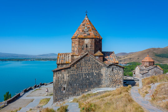 Sunny day at Sevanavank church in Armenia