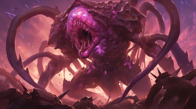 illustration of zerg overlord, scary monsters