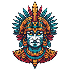Aztec face vector illustrated for t-shirt