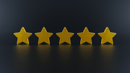 Five star rating, five star feedback, business review concept, Customer Experience Concept,...