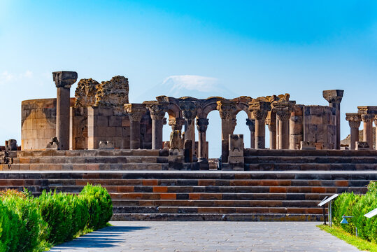 Ruins of the Zvartnots cathedral in Armenia