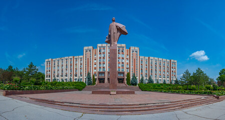 Lenin statue in front of the Transnistrian Government in Tiraspol, Moldova