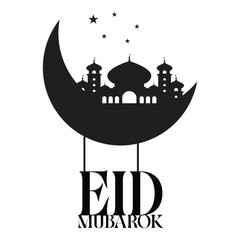 Eid Mubarak Vector. Eid Mubarok Islamic background template.