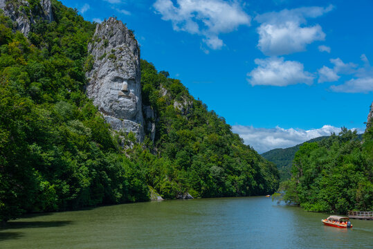Rock Sculpture of Decebalus at Iron Gates national park in Romania