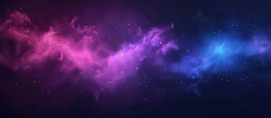 The sky resembled a galaxy with swirling clouds of purple and electric blue, giving the atmosphere a mystical touch. Shades of magenta and midnight added to the cosmic spectacle - obrazy, fototapety, plakaty