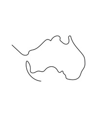 australia map line art, vector best line icon.
