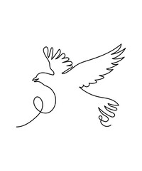bird one line art, vector best line icon.