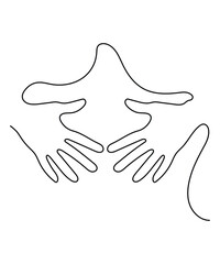 hand one line art, vector best line icon.