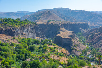 Fototapeta na wymiar Mountainous landscape of Azat valley in Armenia