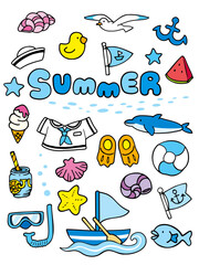 Naklejka premium summer item illustration