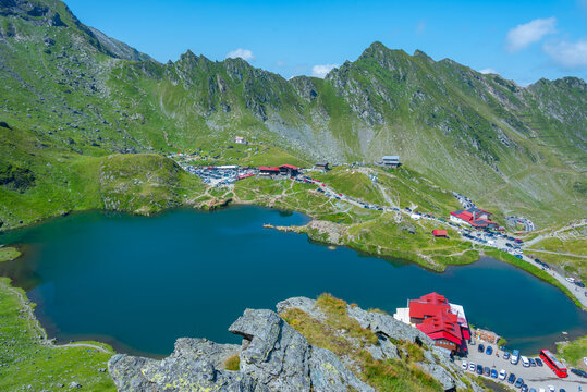 Summer day at Balea lake in Romania