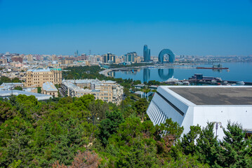 Cityscape of Baku during a sunny day in Azerbaijan