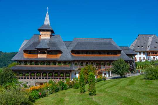 Summer day at Barsana monastery in Romania