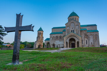 Fototapeta premium Sunrise view of Bagrati Cathedral in Kutaisi, Georgia