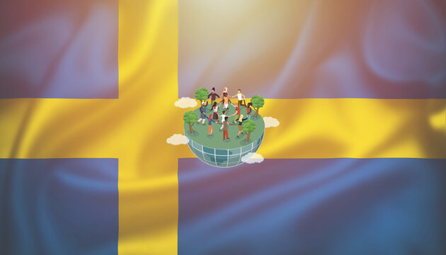 A Collage of the Swedish Flag and Images