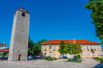 Sahat kula tower in capital of Montenegro Podgorica