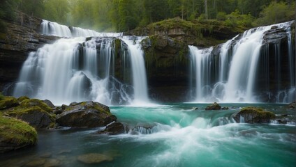 Fototapeta na wymiar mountain waterfalls,waterfall in the forest