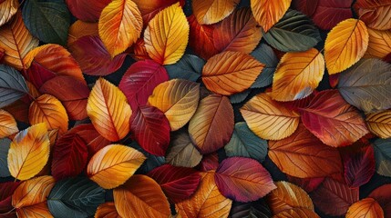 Autumn leaves seamless background, colorful fall foliage pattern, nature inspired, AI Generative - obrazy, fototapety, plakaty