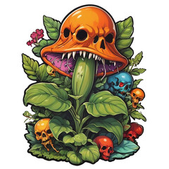 plant monster design for t-shirt