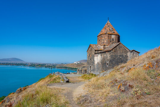 Sunny day at Sevanavank church in Armenia