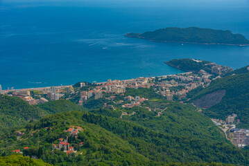 Fototapeta na wymiar Panorama view of Becici in Montenegro