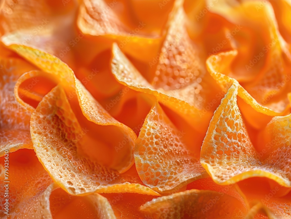 Poster a close-up of orange peel texture showcasing its intricate patterns and vibrant color