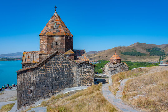 Sunny day at Sevanavank church in Armenia