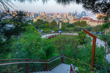 Panorama of Baku viewed from Chemberekend Park, Azerbaijan