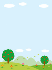 Flower garden background illustration