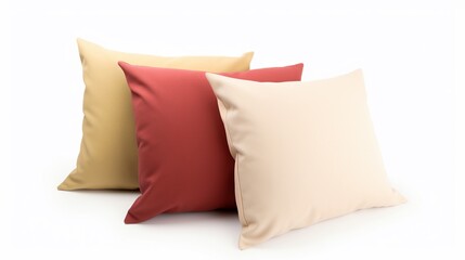 Throw pillows isolated on white backgroundrealistic, business, seriously, mood and tone